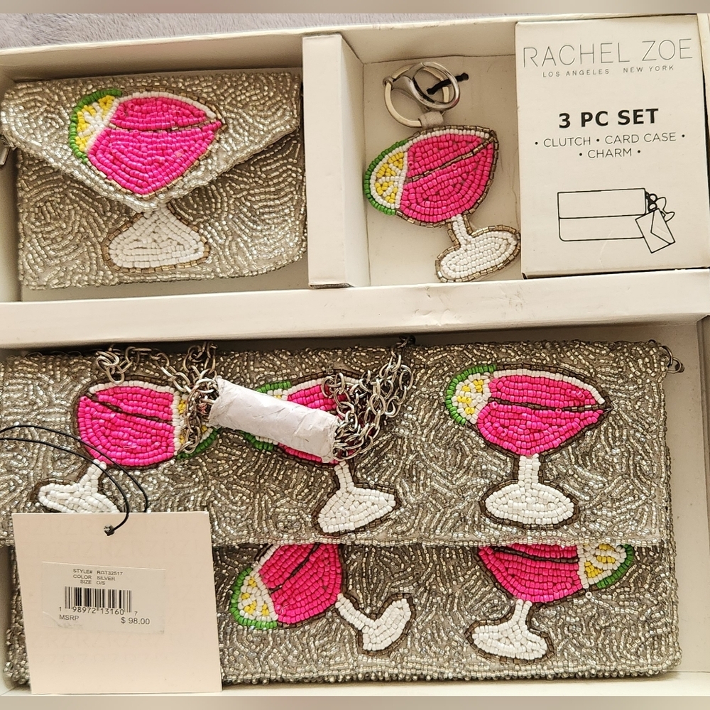 Rachel Zoe Beaded Cocktail Design Key & Card Holder Set